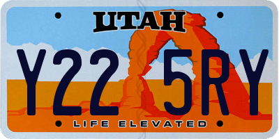 UT license plate Y225RY