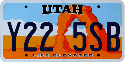 UT license plate Y225SB
