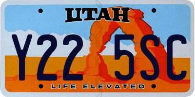 UT license plate Y225SC