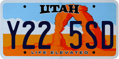 UT license plate Y225SD