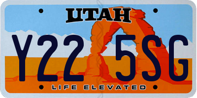 UT license plate Y225SG