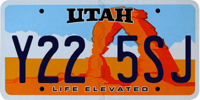 UT license plate Y225SJ
