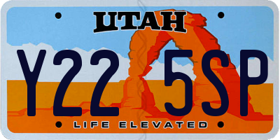 UT license plate Y225SP