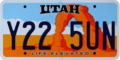 UT license plate Y225UN