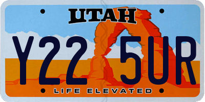 UT license plate Y225UR