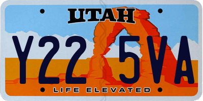 UT license plate Y225VA