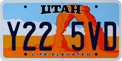 UT license plate Y225VD