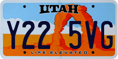 UT license plate Y225VG