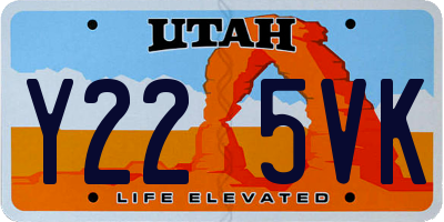 UT license plate Y225VK