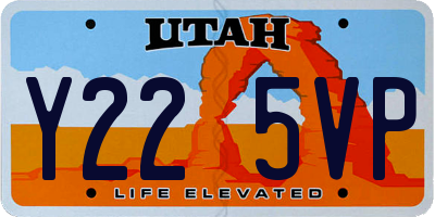 UT license plate Y225VP