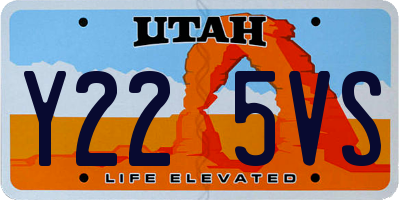 UT license plate Y225VS