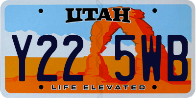UT license plate Y225WB