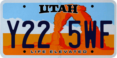 UT license plate Y225WF