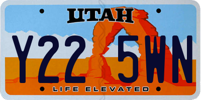 UT license plate Y225WN