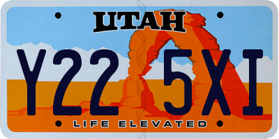 UT license plate Y225XI
