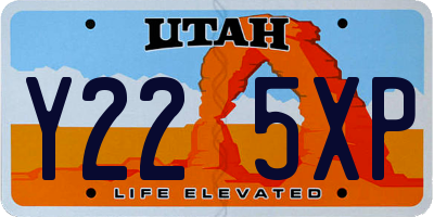 UT license plate Y225XP