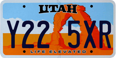 UT license plate Y225XR