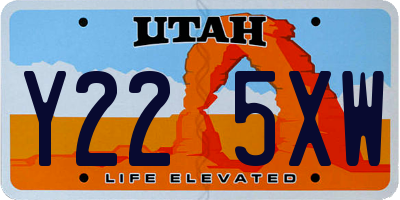 UT license plate Y225XW