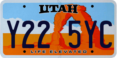 UT license plate Y225YC