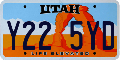 UT license plate Y225YD