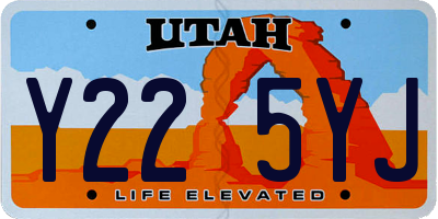 UT license plate Y225YJ