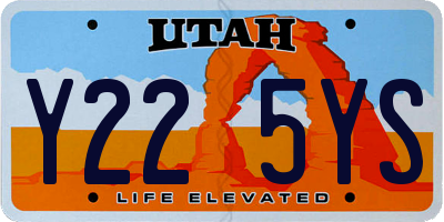 UT license plate Y225YS