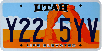 UT license plate Y225YV