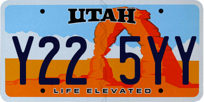 UT license plate Y225YY