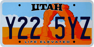 UT license plate Y225YZ