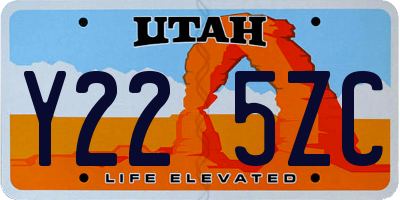 UT license plate Y225ZC