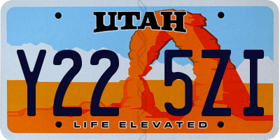 UT license plate Y225ZI