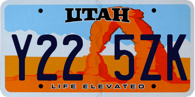 UT license plate Y225ZK