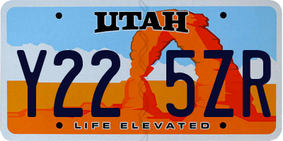 UT license plate Y225ZR