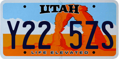 UT license plate Y225ZS