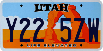 UT license plate Y225ZW