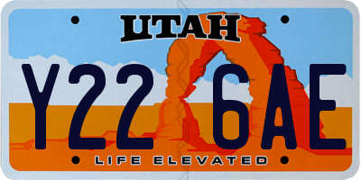UT license plate Y226AE