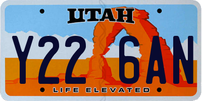 UT license plate Y226AN