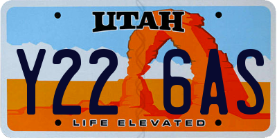 UT license plate Y226AS