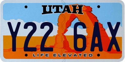 UT license plate Y226AX