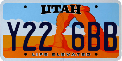 UT license plate Y226BB