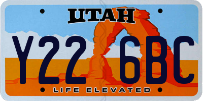 UT license plate Y226BC