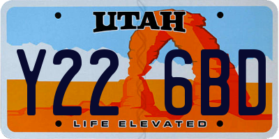 UT license plate Y226BD