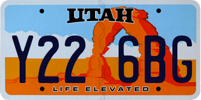 UT license plate Y226BG