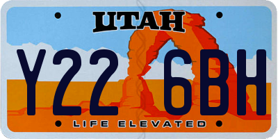 UT license plate Y226BH