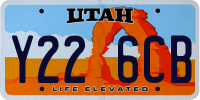 UT license plate Y226CB