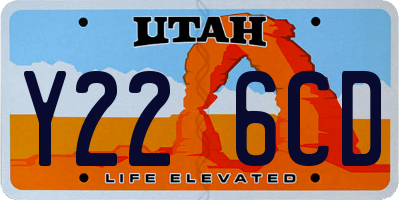 UT license plate Y226CD
