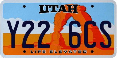 UT license plate Y226CS