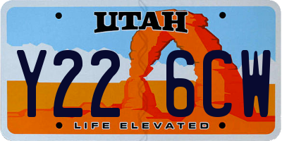 UT license plate Y226CW