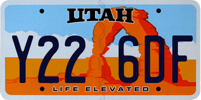 UT license plate Y226DF