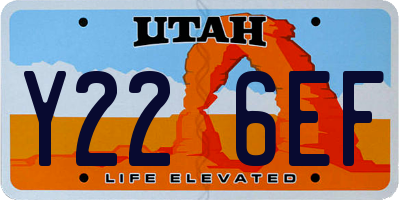 UT license plate Y226EF